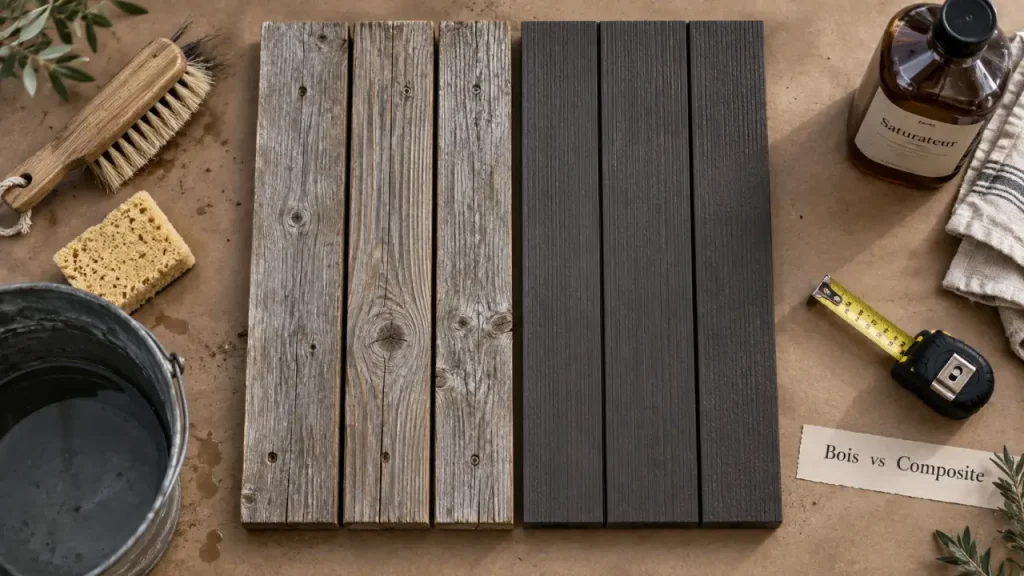 Bois ou composite pour une terrasse : comparaison bois autoclave et composite