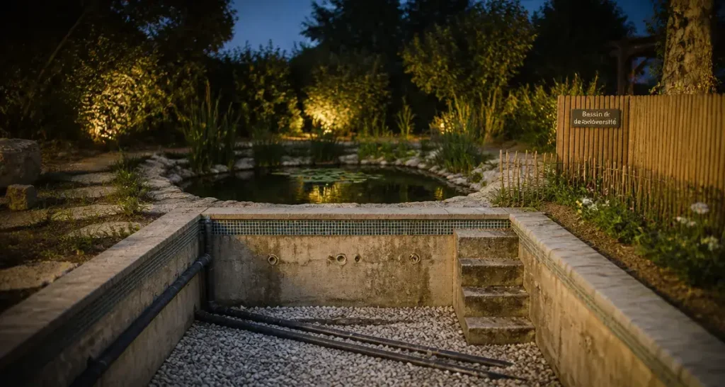 Que faire d'une piscine non utilisée : ancienne piscine transformée en bassin de biodiversité